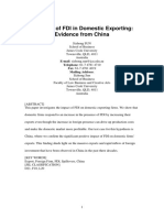The Role of FDI in Domestic Exporting: Evidence From China