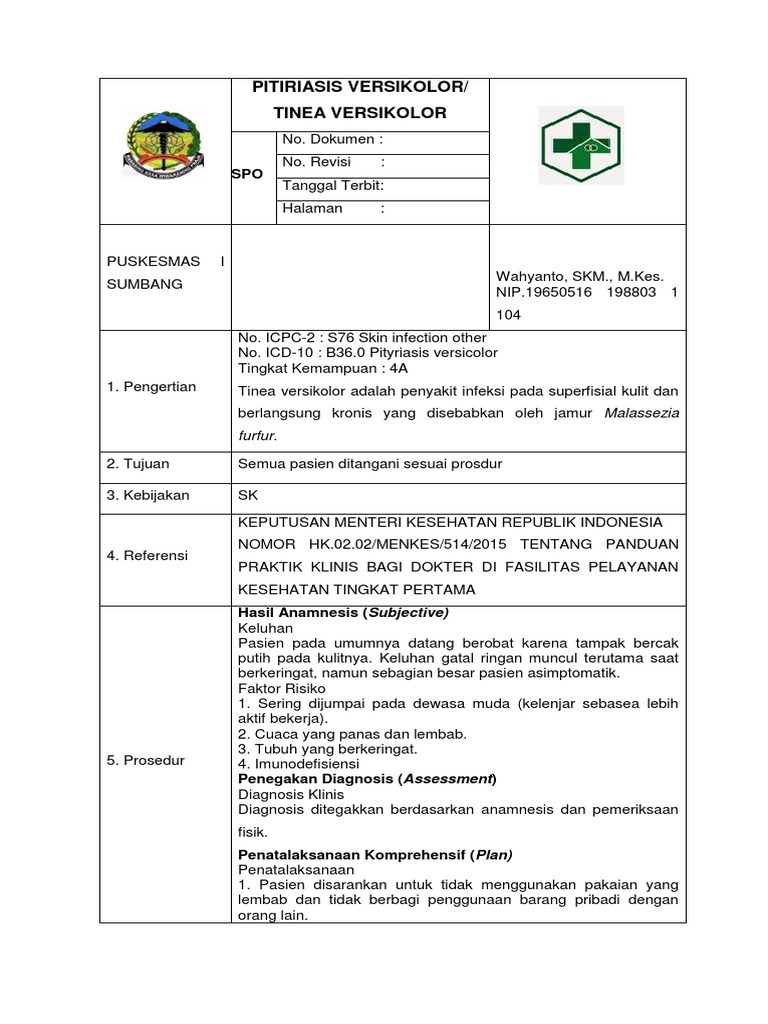 Tinea Versicolor Diagnosis and Management Guidelines PDF