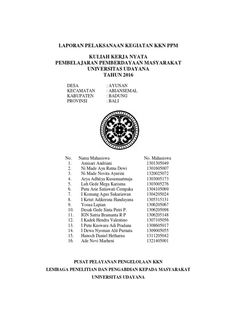 Contoh Laporan Kelompok