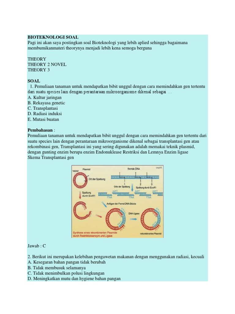 Bioteknologi Soal Docx