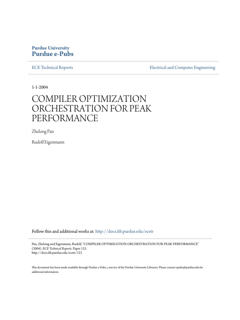 Compiler Optimization for Performance | PDF | Program Optimization ...