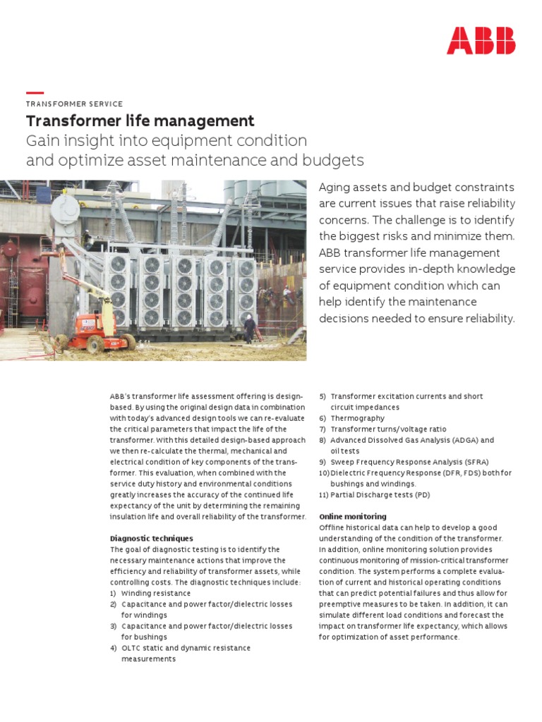 1LAB000613 Life Management | PDF | Transformer | Reliability Engineering