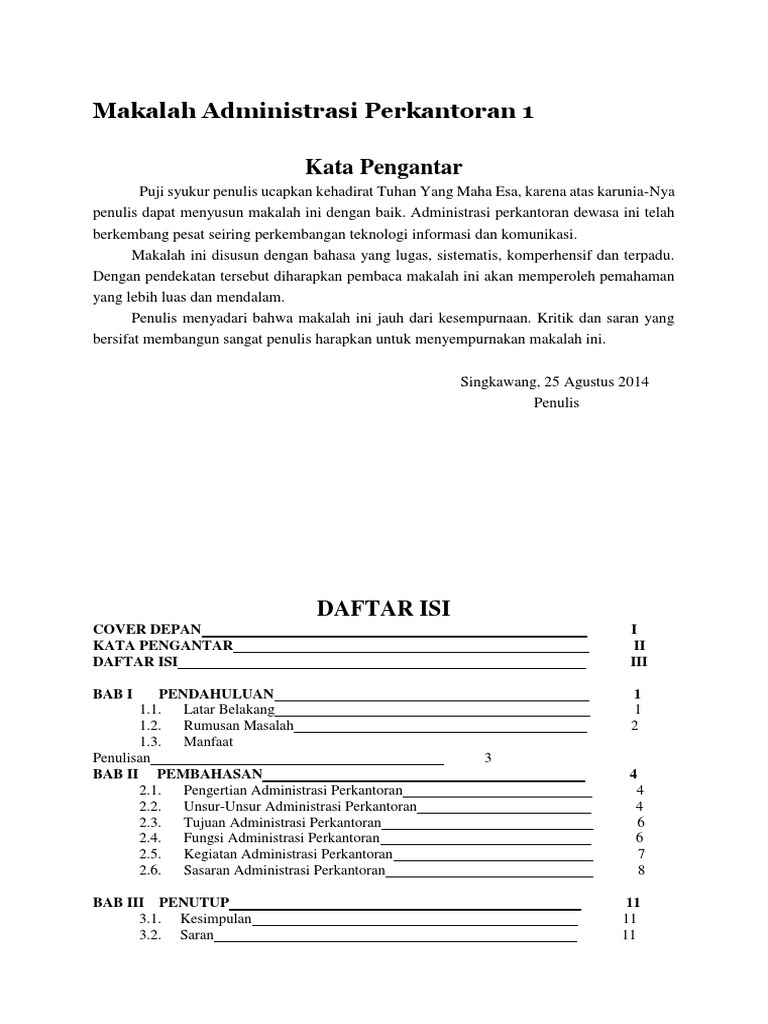 Makalah Administrasi Perkantoran 1
