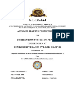 G.L Bajaj: Distribution System of Pepsico Undertaken at Lumbani Beverages Pvt. Ltd. Hajipur