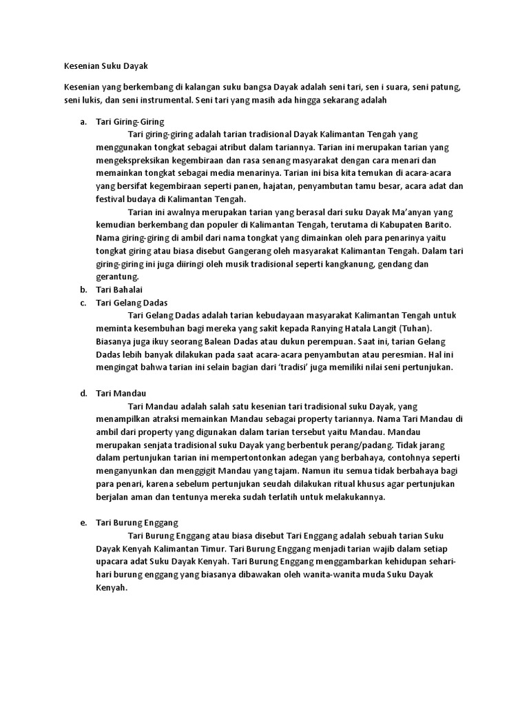 Kesenian Suku Dayak