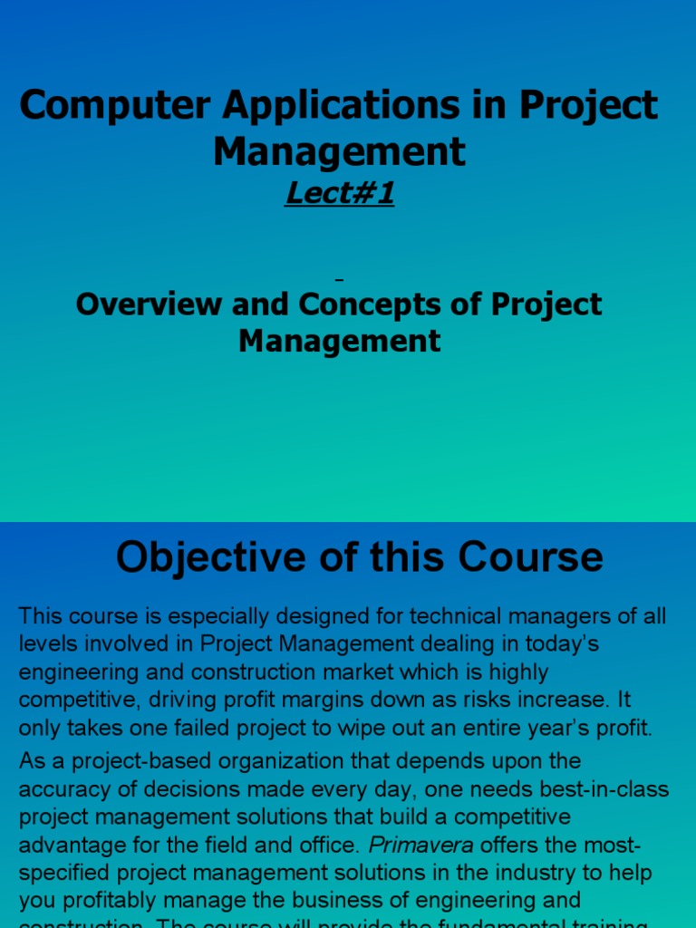 Project Management with Primavera & MS Project | PDF | Project ...