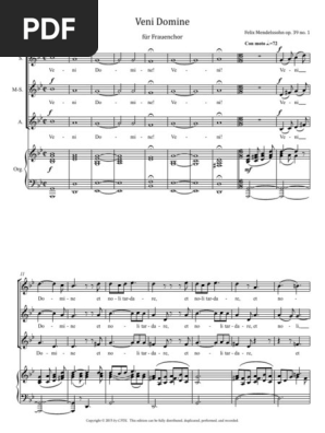 Veni Domine Mendelssohn scribd