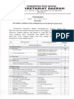 Pengumuman Formasi CPNS Kota Bekasi 2018 PDF