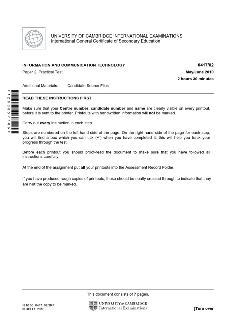 0417 s10 QP 2 | PDF