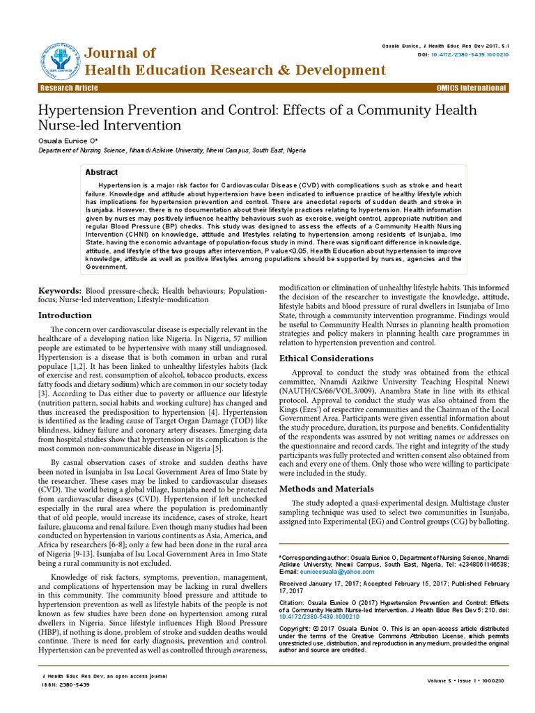 Hypertension Journal PDF Hypertension Cardiovascular Diseases