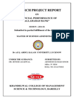 Research Project Report: "Financial Performance of Allahabad Bank"