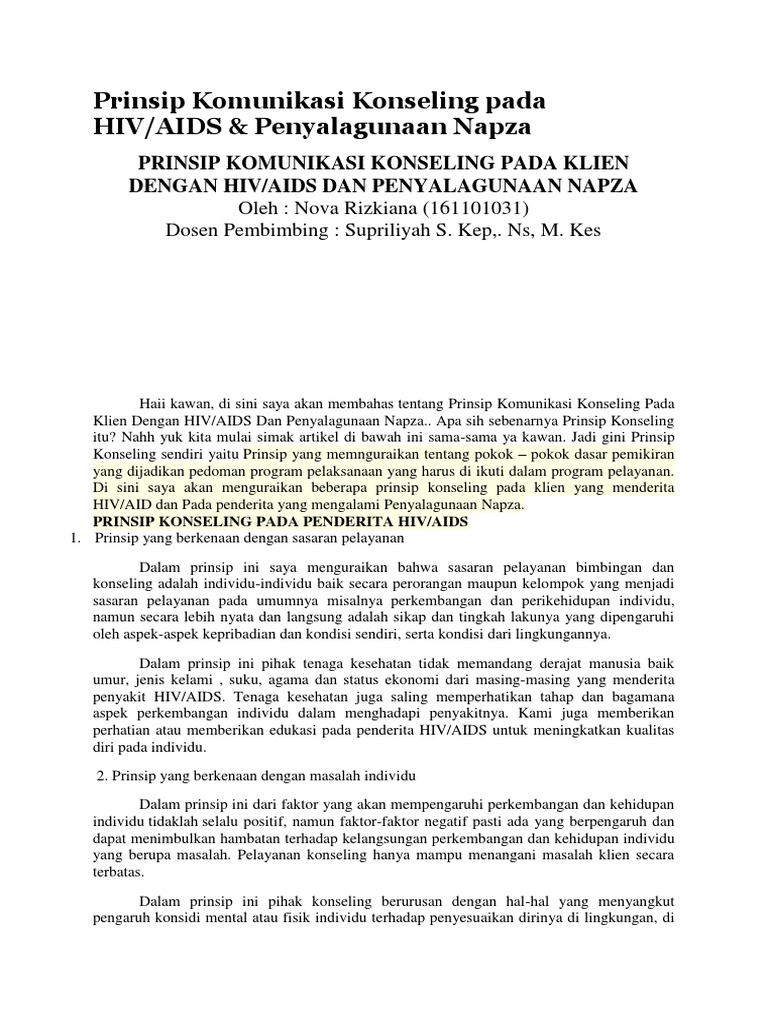Konseling HIV/AIDS & Napza | PDF