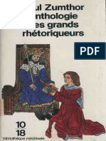 Paul Zumthor Anthologie Des Grands Rhetoriqueurs 1998