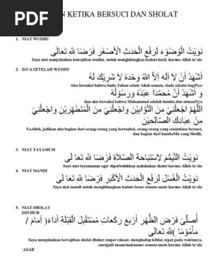 Doa Niat Wudhu Tayamum - Kumpulan Doa