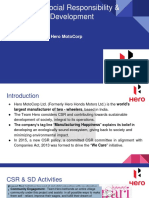 Corporate Social Responsibility & Sustainable Development: Project Presentation-Hero Motocorp