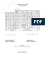 Jadwal Praktikum Pilot Plant