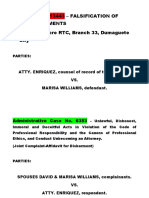 Civil Case No. 13443 - FALSIFICATION OF Public Documents - Pending Before RTC, Branch 33, Dumaguete City
