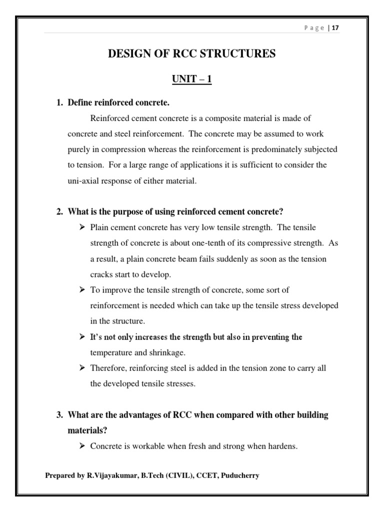 Design of RCC Structures 1. Define Reinforced Concrete PDF Stairs