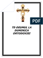 Te-Deum La Duminica Ortodoxiei