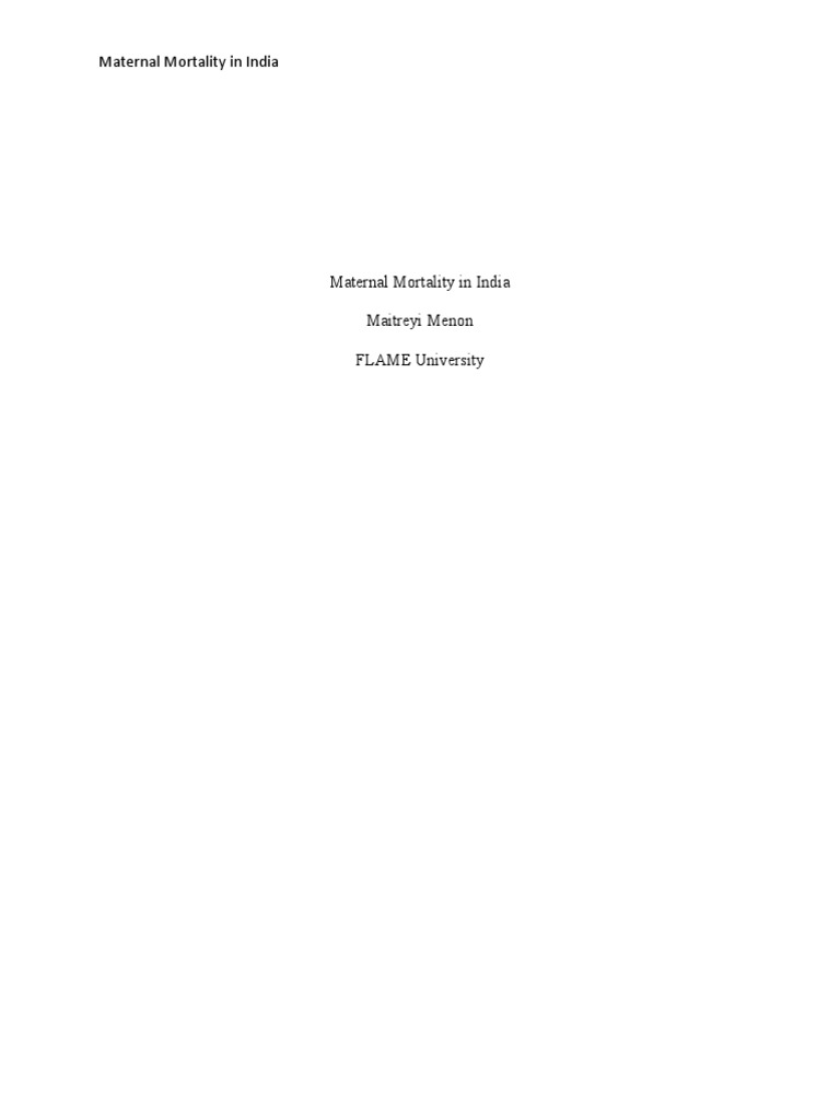 Maternal Mortality in India-New | PDF | Maternal Death | Maternal Health