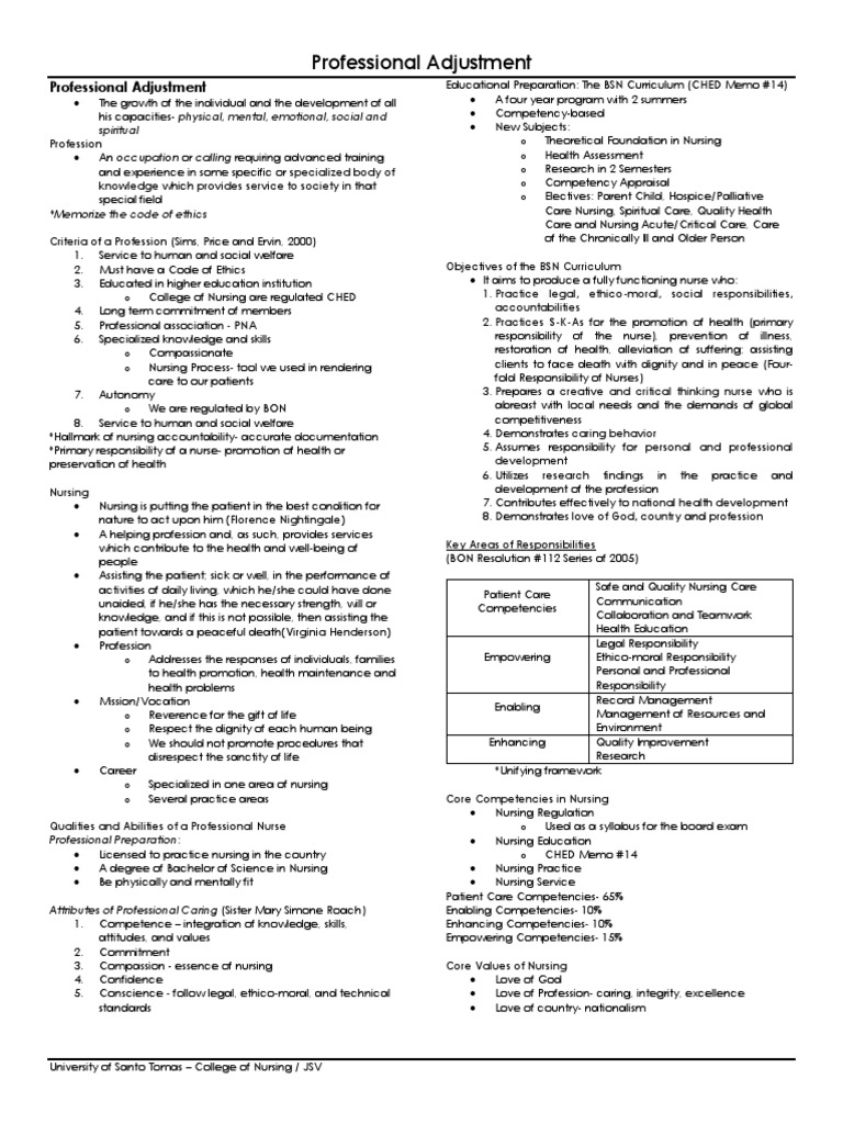Professional Adjustment | PDF | Licensure | Nursing