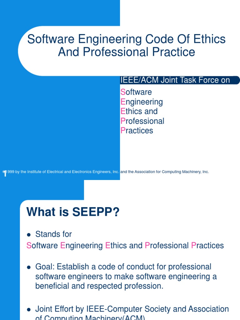 Software Engineering Code of Ethics and Professional Practice | PDF ...