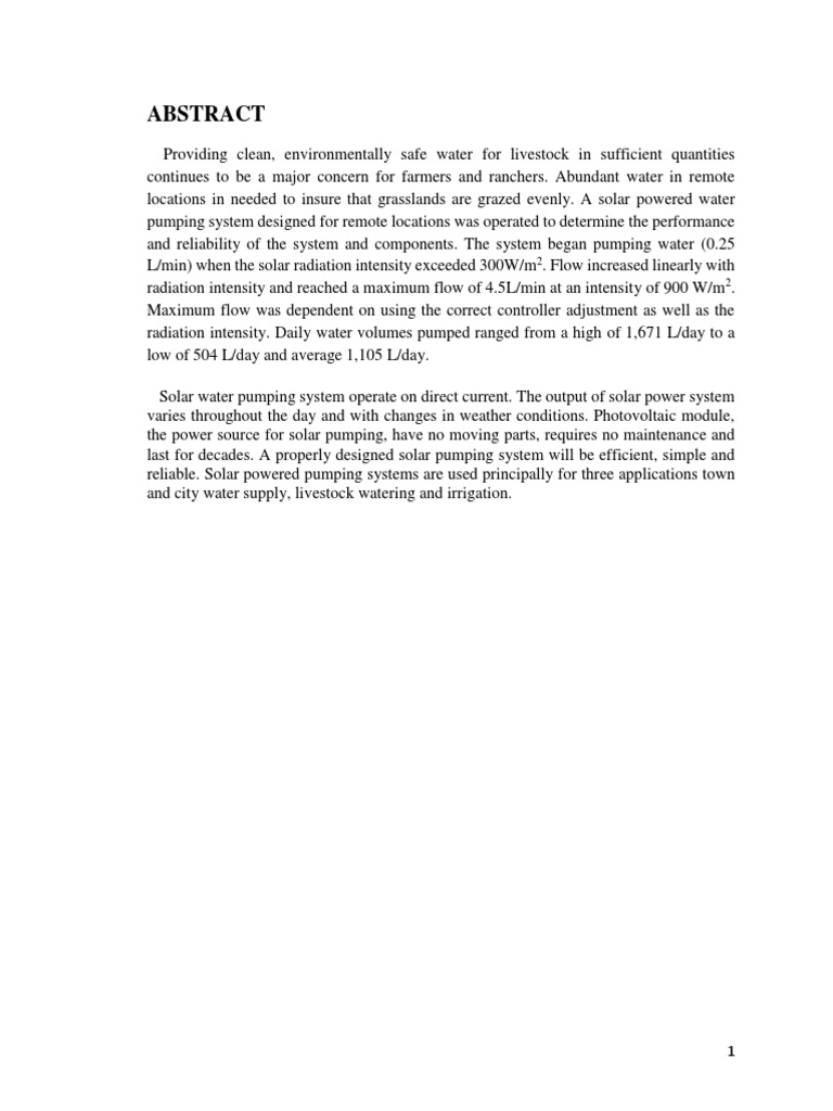 Solar Water Pumping System Principles | PDF | Solar Power | Photovoltaics