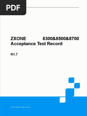 ファミコンレコード ZXONE 8300&8500&8700 Acceptance Test Record - R1.7 | PDF