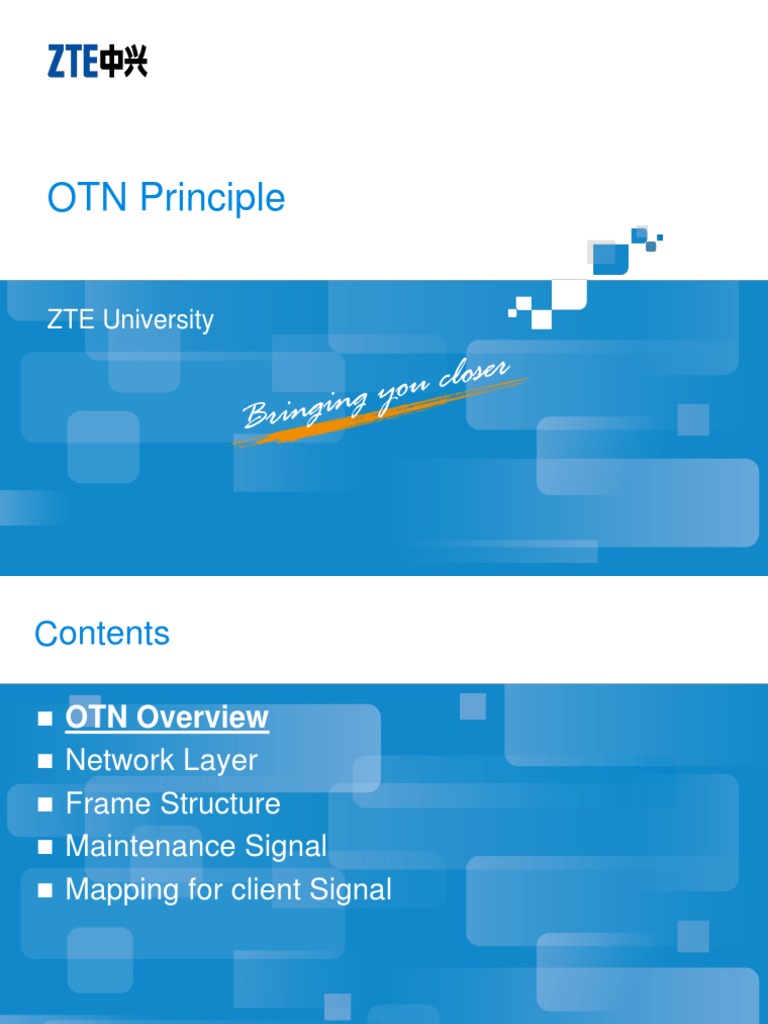 OTN Frame Structure Overview | PDF | Asynchronous Transfer Mode ...