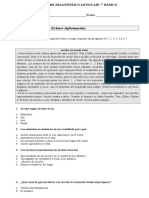 PRUEBA DIAGNÓSTICO LENGUAJE 7°