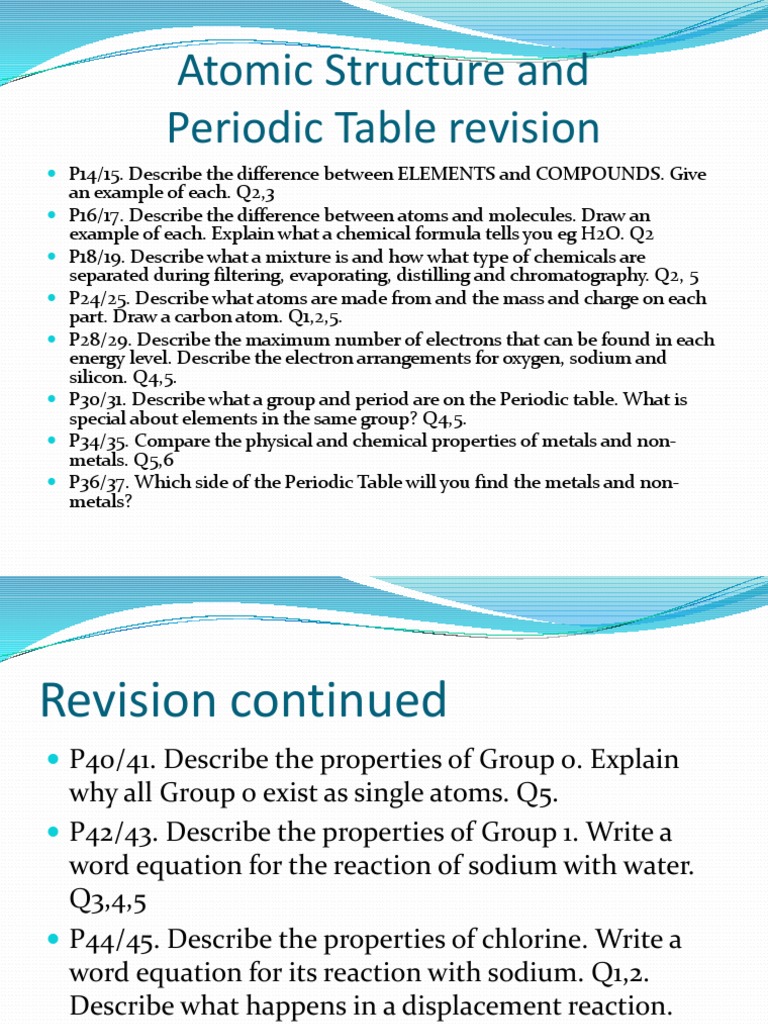 Atomic Structure and Periodic Trends | PDF | Science & Mathematics ...