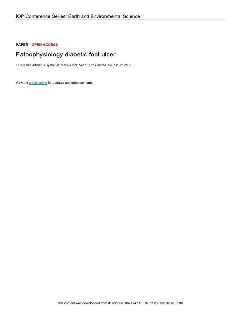 Pathophysiology Diabetic Foot Ulcer | PDF | Peripheral Neuropathy ...