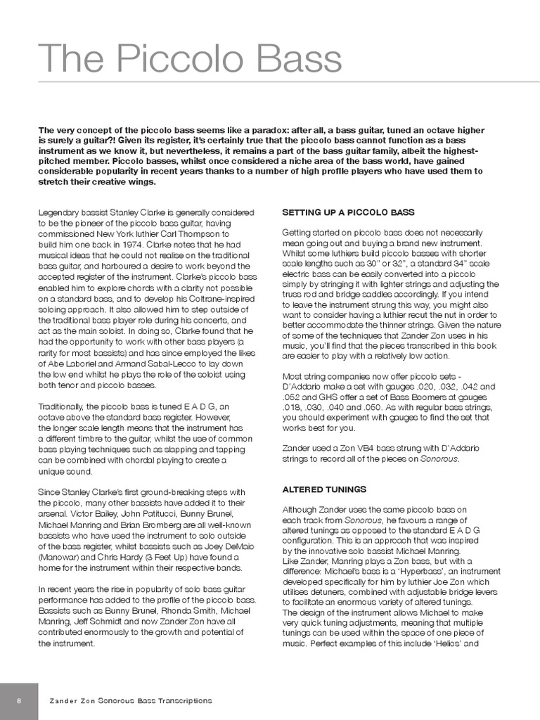 Exploring the Creative Possibilities of the Piccolo Bass A Look at its