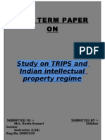 Wto Term Paper ON: Study On TRIPS and Indian Intellectual Property Regime