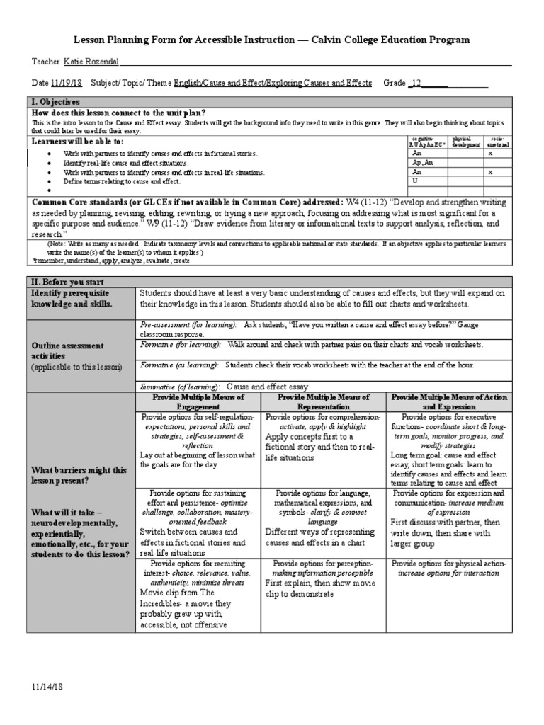 Cause and effect exercises for college students image