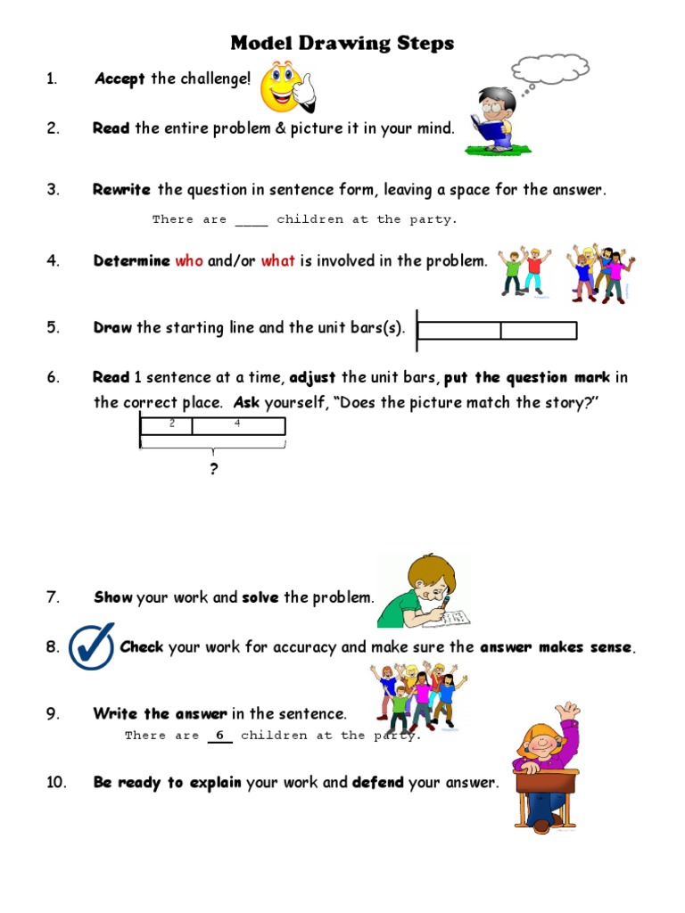 Singapore Math Model Drawing Steps Poster | Download Free PDF ...