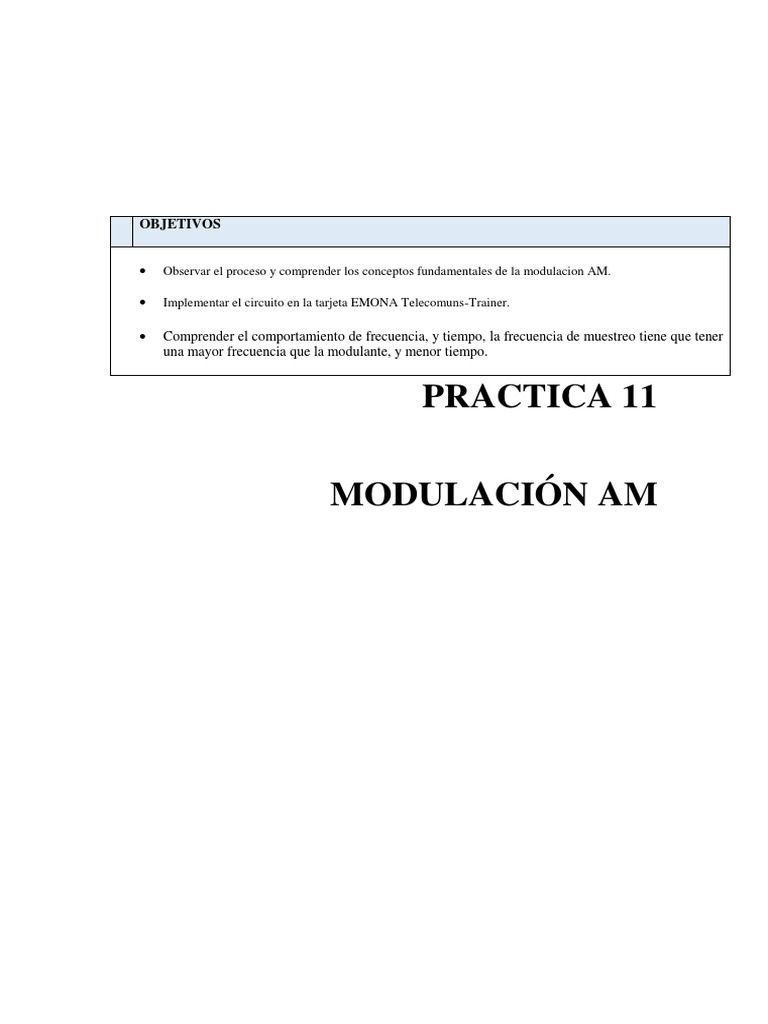 Fundamentos y Práctica de Modulación AM | PDF | Modulación ...
