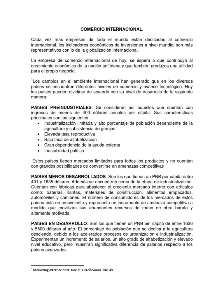 Ventajas del Comercio Internacional | PDF | Ventaja comparativa ...