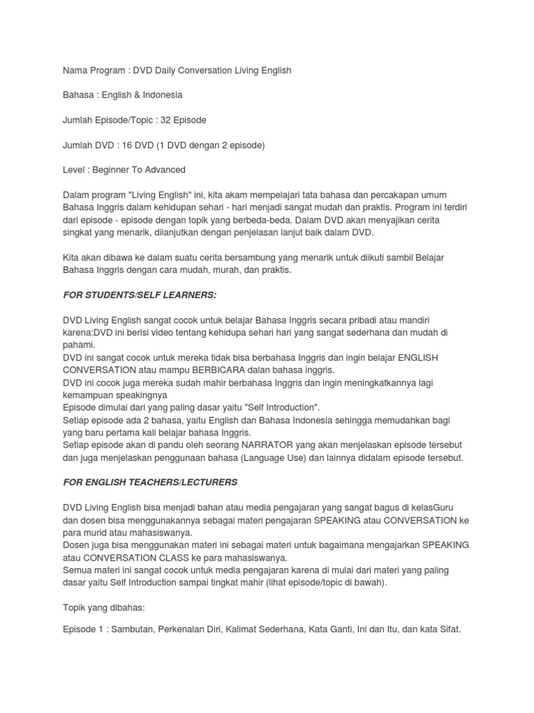 Living English Content Pdf
