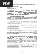 Sample Joint Affidavit of Two Disinterested Persons