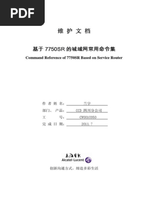 基于7750SR的城域网常用命令集| PDF
