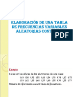 Elaboración de Una Tabla de Frecuencias Variables Aleatorias