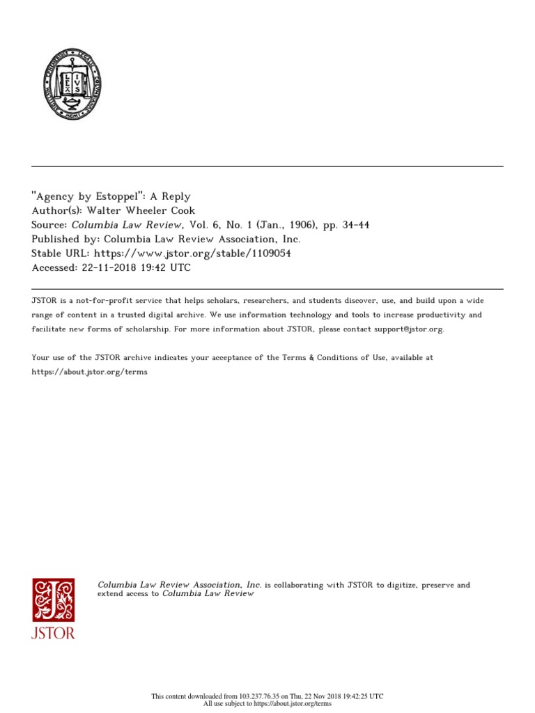 Columbia Law Review Association, Inc. Columbia Law Review PDF Law