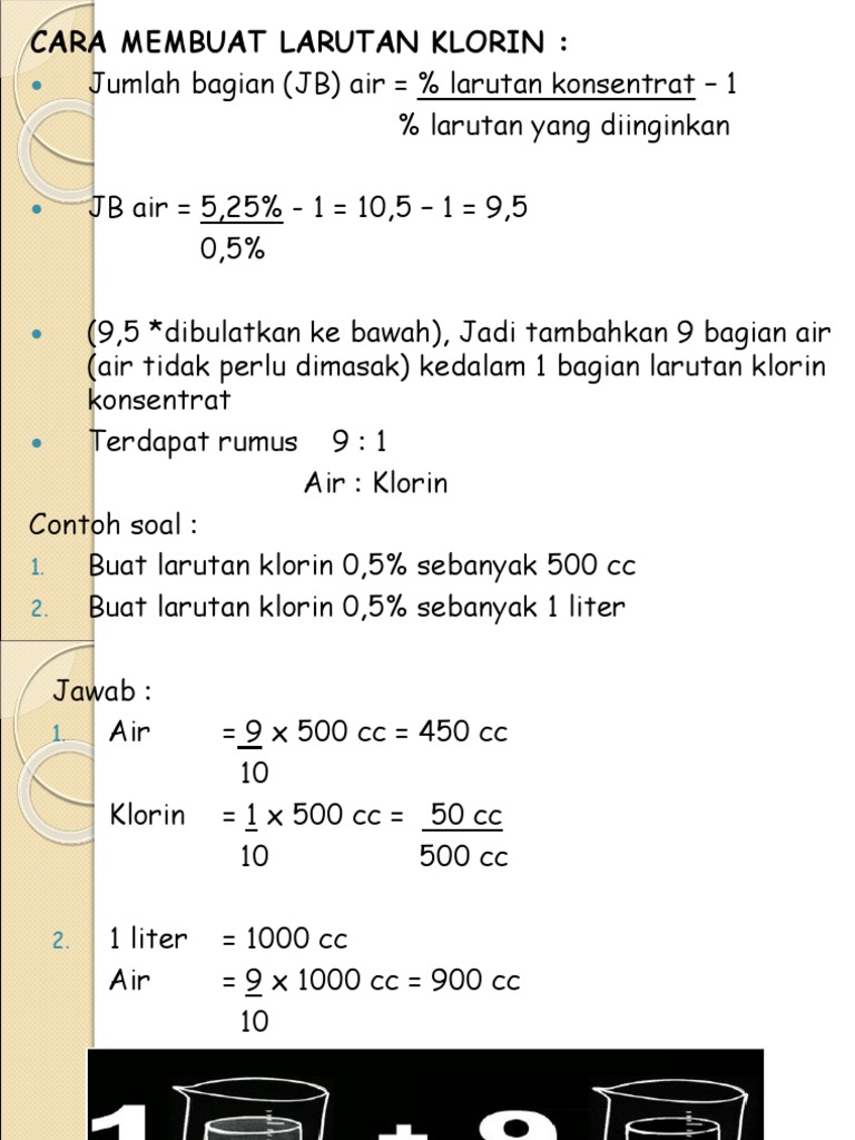 PP Cara Membuat Larutan Klorin | PDF
