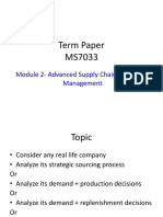 Term Paper MS7033: Module 2-Advanced Supply Chain & Logistics Management