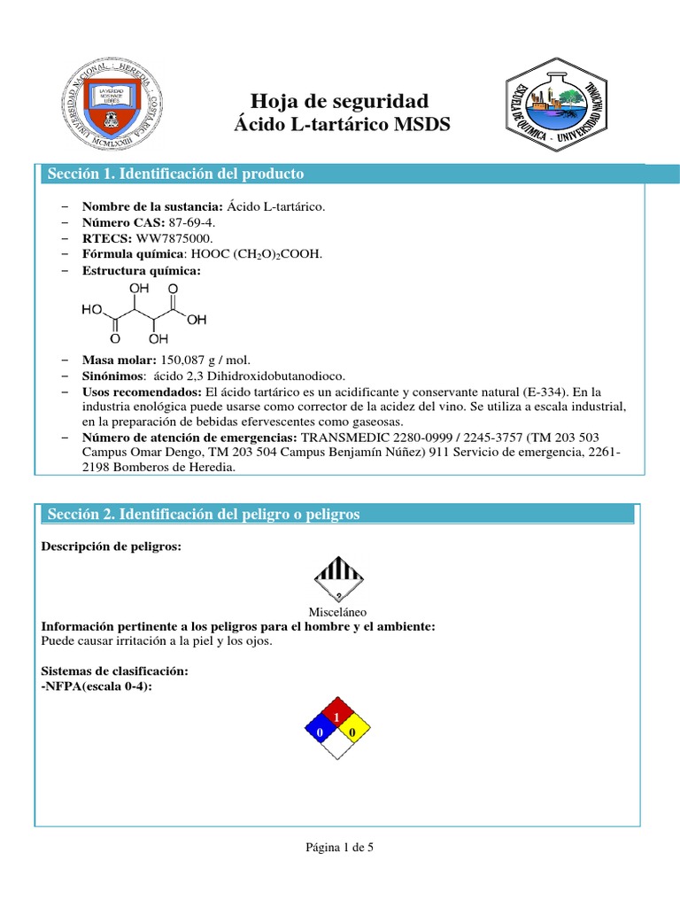 Acido L (+) Tartarico