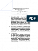 Memorandum of Understanding On Cooperation On Oil and Gas Development Between The Philippines and China