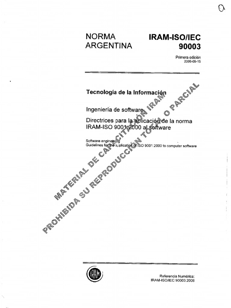 Norma Iram Iso Iec 90003-2006 | PDF