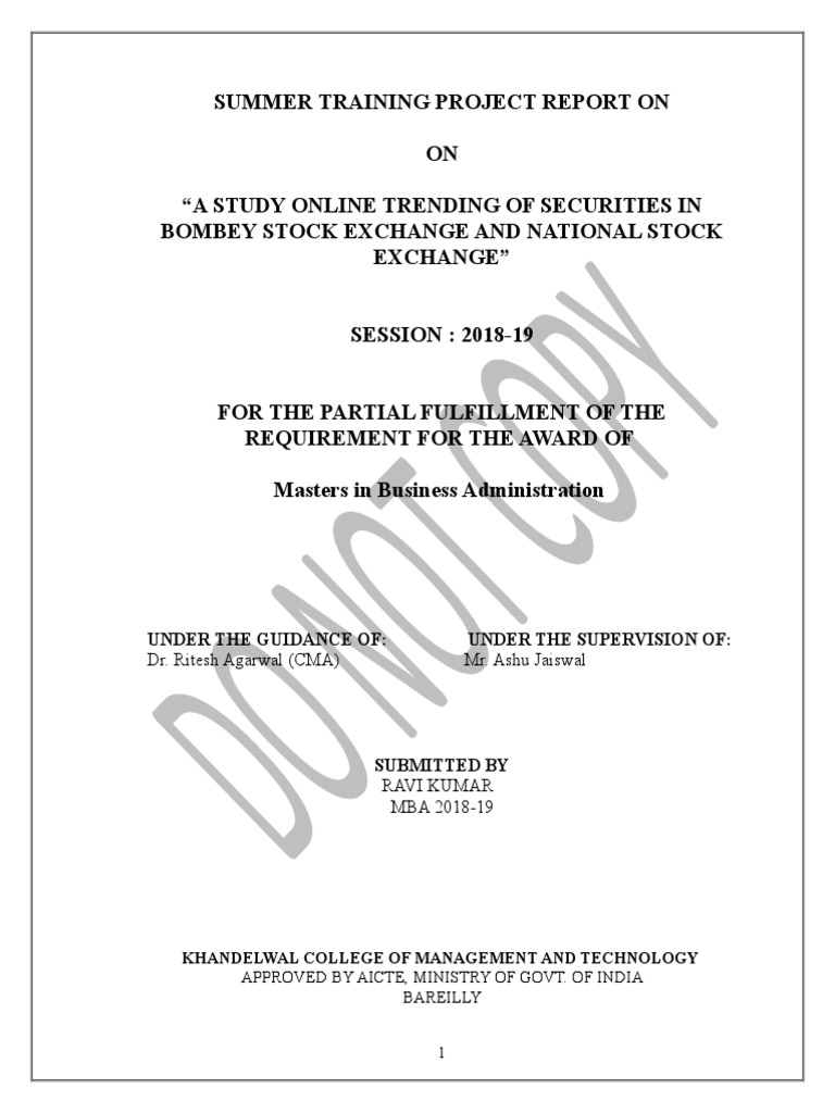 BSE and NSE Listing Procedures Study | PDF | Securities (Finance ...