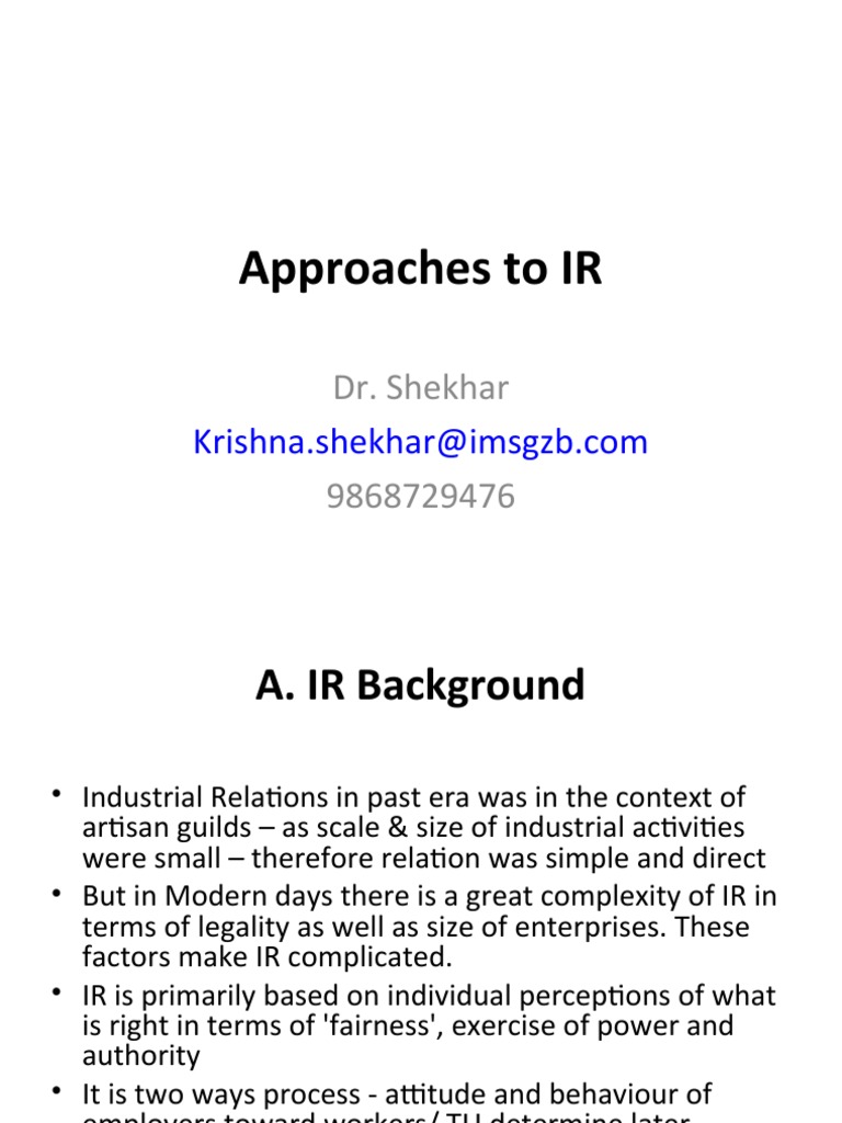 Understanding Industrial Relations Dynamics | PDF | Employment ...